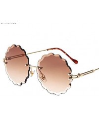 Round Round Rimless Flower Sunglasses Women Men Vintage Stylish Sun Glasses Unique Decoration Eyewears - 2 - C018Y6I8HTY $25.88