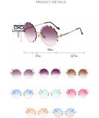 Round Round Rimless Flower Sunglasses Women Men Vintage Stylish Sun Glasses Unique Decoration Eyewears - 2 - C018Y6I8HTY $25.88