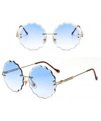 Round Round Rimless Flower Sunglasses Women Men Vintage Stylish Sun Glasses Unique Decoration Eyewears - 2 - C018Y6I8HTY $25.88