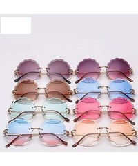 Round Round Rimless Flower Sunglasses Women Men Vintage Stylish Sun Glasses Unique Decoration Eyewears - 2 - C018Y6I8HTY $25.88