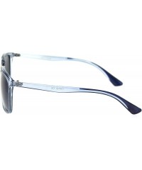 Rectangular Antiglare Polarized Lens Mens Rectangular Slick Designer Sunglasses - Blue Gunmetal Black - CE18S6DDHGN $10.06