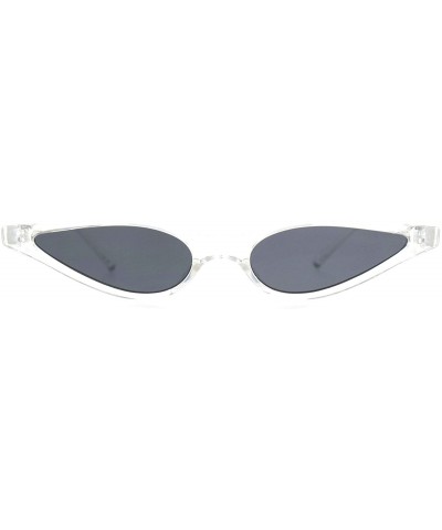 Cat Eye Womens Vintage Gothic Tear Drop Cat Eye Narrow Retro Plastic Sunglasses - Clear Black - C618OE63ARG $13.40