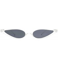 Cat Eye Womens Vintage Gothic Tear Drop Cat Eye Narrow Retro Plastic Sunglasses - Clear Black - C618OE63ARG $19.56
