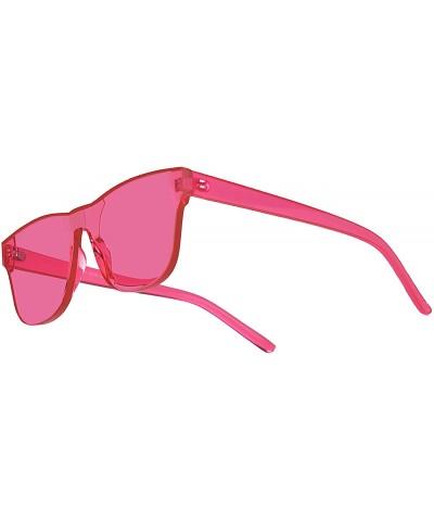 Rimless Rimless Tinted Sunglasses Transparent Candy Color Glasses - Pink - CD18Q9T7409 $11.50
