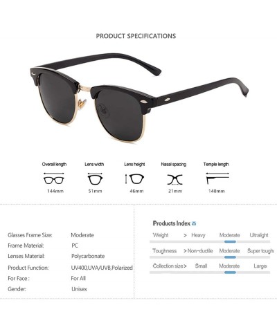 Semi-rimless Fashion Semi RimlPolarized Sunglasses Men Women Half Frame Sun Glasses Classic Oculos De Sol UV400 - C81984ADR69...