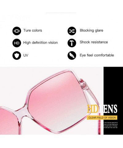Square Vintage Gradient Sunglasses-Oversize Square Shade Glasses-Polarized-Unisex - F - CV1905XUDM3 $28.05