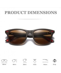 Sport Classic Polarized Sunglasses for Men Women TR90 Unbreakable Rectangular Vintage Driving Glasses - Brown/Brown - CR18ICZ...