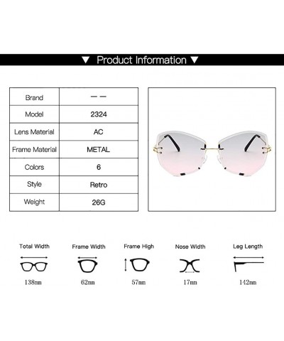 Goggle Polarized Hexagonal Sunglasses-Photochromic Rimless Shade Glasses-Mirror Lens - D - CL190ED532E $31.78