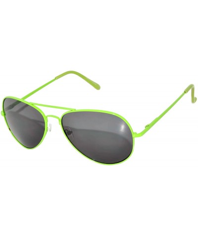 Aviator Full Mirror Lens Colored Metal Frame with Spring Hinge - Green_smoke_lens - CJ121JE4FJT $8.56