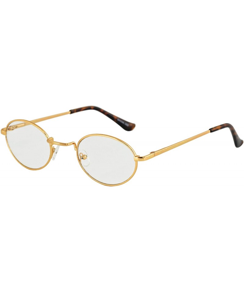 Round WOOD Art Clear Lens Eyeglasses Unisex Vintage Fashion Oval Frame Glasses - Light Brown - Gold - CF18U2GCWZ5 $14.73