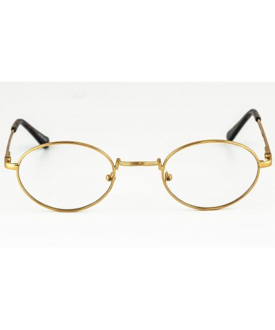 Round WOOD Art Clear Lens Eyeglasses Unisex Vintage Fashion Oval Frame Glasses - Light Brown - Gold - CF18U2GCWZ5 $14.73