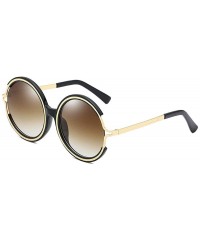 Oversized New Oversized Sunglasses Women Brand Designer Round Sexy Party Eyewear UV400 - Black&brown - C018LQDLGTC $13.97