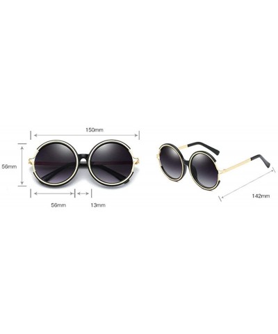 Oversized New Oversized Sunglasses Women Brand Designer Round Sexy Party Eyewear UV400 - Black&brown - C018LQDLGTC $13.97