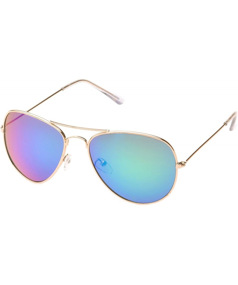 Aviator 'Bartonville' Double Bridge Aviator Fashion Sunglasses - Green - CQ11PMFKR4T $11.43