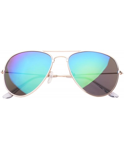 Aviator 'Bartonville' Double Bridge Aviator Fashion Sunglasses - Green - CQ11PMFKR4T $11.43