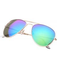 Aviator 'Bartonville' Double Bridge Aviator Fashion Sunglasses - Green - CQ11PMFKR4T $11.43