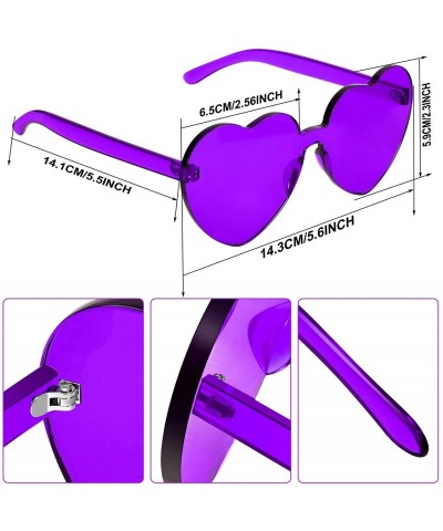 Rimless Heart Shaped Sunglasses Rimless Heart Transparent Colored Glasses - Light Purple - C2196SY6TU0 $11.53