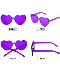 Rimless Heart Shaped Sunglasses Rimless Heart Transparent Colored Glasses - Light Purple - C2196SY6TU0 $11.53