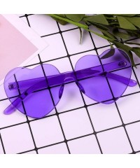 Rimless Heart Shaped Sunglasses Rimless Heart Transparent Colored Glasses - Light Purple - C2196SY6TU0 $11.53