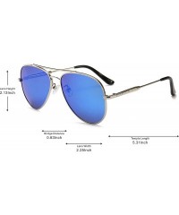 Aviator Classic Style Men Women Aviator Sunglasses Polarized Metal Mirror - Blue - CO18K35OU9Z $16.60