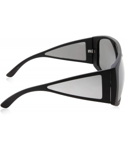 Oversized Oversized Retro Inspired Flat Top Plastic Frame Sunglasses - Black - CA18M0RCXNM $14.20