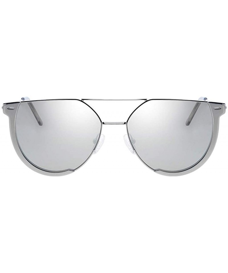 Aviator Polarized sunglasses fashion mirror mirror- stainless steel frame wear clear - A - CE18RY7QZ88 $47.95