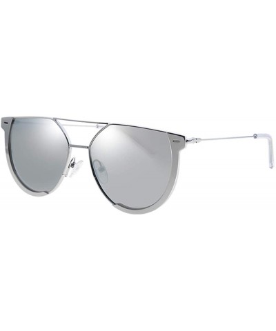Aviator Polarized sunglasses fashion mirror mirror- stainless steel frame wear clear - A - CE18RY7QZ88 $47.95