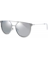 Aviator Polarized sunglasses fashion mirror mirror- stainless steel frame wear clear - A - CE18RY7QZ88 $47.95
