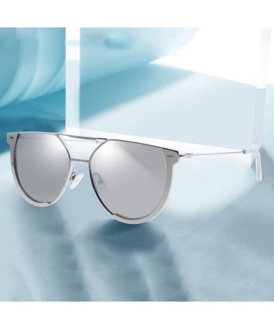 Aviator Polarized sunglasses fashion mirror mirror- stainless steel frame wear clear - A - CE18RY7QZ88 $47.95