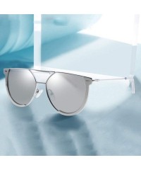 Aviator Polarized sunglasses fashion mirror mirror- stainless steel frame wear clear - A - CE18RY7QZ88 $47.95