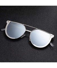 Aviator Polarized sunglasses fashion mirror mirror- stainless steel frame wear clear - A - CE18RY7QZ88 $47.95