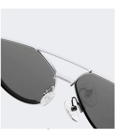 Aviator Polarized sunglasses fashion mirror mirror- stainless steel frame wear clear - A - CE18RY7QZ88 $47.95
