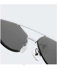 Aviator Polarized sunglasses fashion mirror mirror- stainless steel frame wear clear - A - CE18RY7QZ88 $47.95