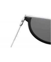 Aviator Polarized sunglasses fashion mirror mirror- stainless steel frame wear clear - A - CE18RY7QZ88 $47.95