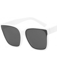 Square Unisex Sunglasses Fashion Bright Black Grey Drive Holiday Square Non-Polarized UV400 - White Grey - CG18RLIZ826 $10.04