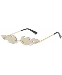 Oversized Women Retro Irregular Feathery Shape Metal Punk Style Sunglasses Vintage Glasses - C - CP196QA4HDX $7.94