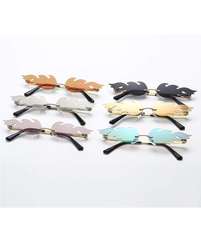 Oversized Women Retro Irregular Feathery Shape Metal Punk Style Sunglasses Vintage Glasses - C - CP196QA4HDX $7.94