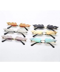 Oversized Women Retro Irregular Feathery Shape Metal Punk Style Sunglasses Vintage Glasses - C - CP196QA4HDX $7.94