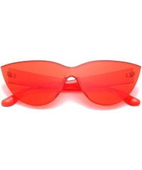 Rimless Triangle Rimless Sunglasses for Women Men Vintage Retro Style Plastic Frame UV 400 Colored Lens Glasses - Red - CE18U...