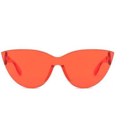 Rimless Triangle Rimless Sunglasses for Women Men Vintage Retro Style Plastic Frame UV 400 Colored Lens Glasses - Red - CE18U...