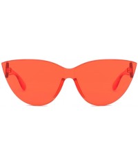 Rimless Triangle Rimless Sunglasses for Women Men Vintage Retro Style Plastic Frame UV 400 Colored Lens Glasses - Red - CE18U...