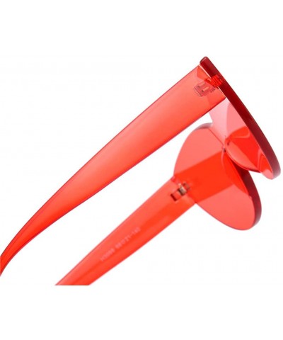 Rimless Triangle Rimless Sunglasses for Women Men Vintage Retro Style Plastic Frame UV 400 Colored Lens Glasses - Red - CE18U...