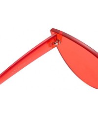 Rimless Triangle Rimless Sunglasses for Women Men Vintage Retro Style Plastic Frame UV 400 Colored Lens Glasses - Red - CE18U...