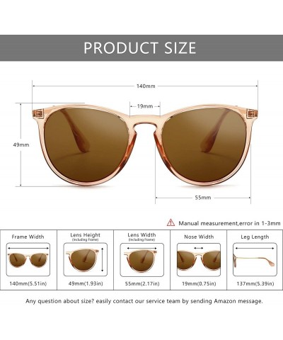 Wayfarer SUNGAIT Vintage Round Sunglasses for Women Classic Retro Designer Style - CL18ZUZ7H8W $13.29