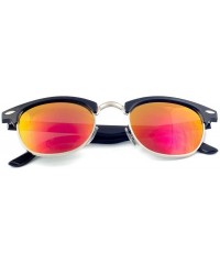 Rimless Reflective Color Mirror Color Lens Large Retro Classics Style Sunglasses - Black - CF12O26MSV7 $10.47