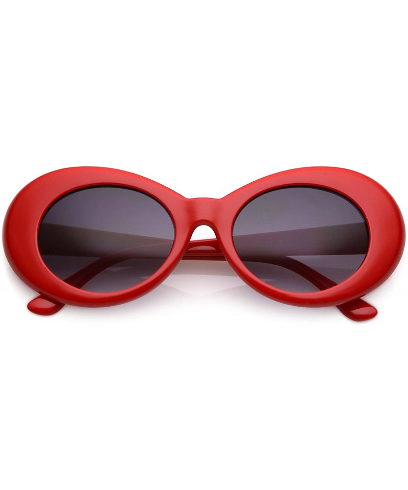 Goggle Retro Colorful Tapered Arms Neutral Colored Gradient Lens Oval Sunglasses 50mm - Red / Lavender - CH182AOR56M $19.35