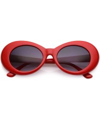 Goggle Retro Colorful Tapered Arms Neutral Colored Gradient Lens Oval Sunglasses 50mm - Red / Lavender - CH182AOR56M $19.35