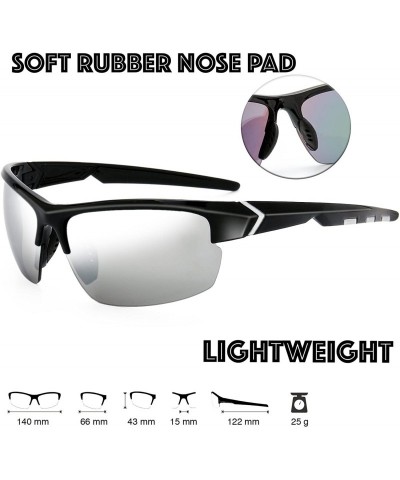 Rimless Designer Fashion Sports Sunglasses for Baseball Cycling Fishing Golf Superlight Frame - S505-shiny Black - CI18EM4N88...