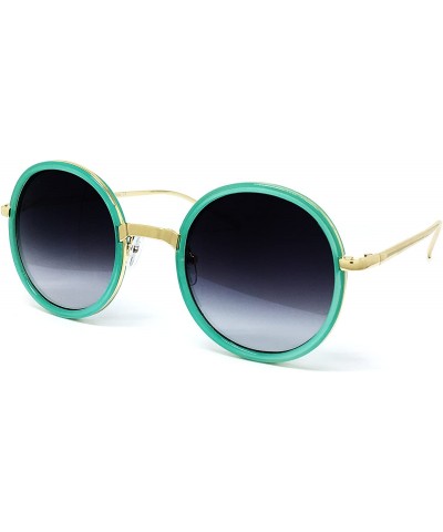 Oversized 5000 Premium Oversize Retro Round Circle Funky Candy Flat Sunglasses - Premium - CX183N2YLCS $28.51