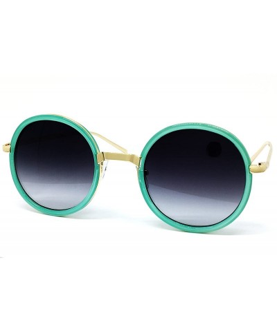 Oversized 5000 Premium Oversize Retro Round Circle Funky Candy Flat Sunglasses - Premium - CX183N2YLCS $12.22